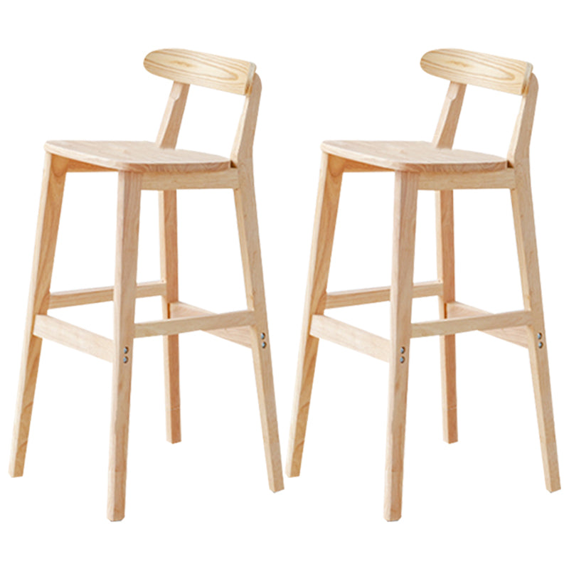 Industrial Wood Low Back Barstool Simple Indoor Tall Stool with Square Seat 2 Piece Set Bar Stool(31"H) Clearhalo 'Bar Furniture' 'Bar Stools' 'bar_stools' 'furn' 'furn_bar_stools' 'furniture_bar_stools' 'Kitchen & Dining Furniture' 'kitchen&dining_furn' 'kitchen' 'kitchen_furn' Furniture' 4289918