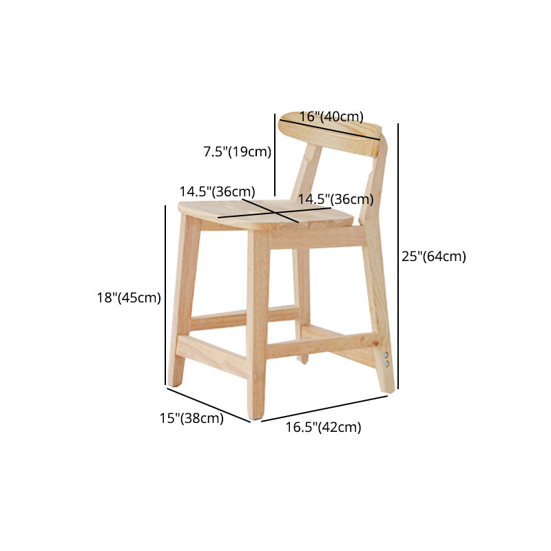 Industrial Wood Low Back Barstool Simple Indoor Tall Stool with Square Seat Clearhalo 'Bar Furniture' 'Bar Stools' 'bar_stools' 'furn' 'furn_bar_stools' 'furniture_bar_stools' 'Kitchen & Dining Furniture' 'kitchen&dining_furn' 'kitchen' 'kitchen_furn' Furniture' 4289919