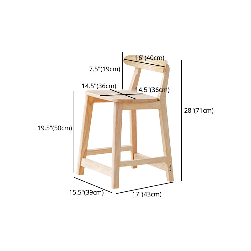 Industrial Wood Low Back Barstool Simple Indoor Tall Stool with Square Seat Clearhalo 'Bar Furniture' 'Bar Stools' 'bar_stools' 'furn' 'furn_bar_stools' 'furniture_bar_stools' 'Kitchen & Dining Furniture' 'kitchen&dining_furn' 'kitchen' 'kitchen_furn' Furniture' 4289920