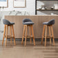 Nordic Wood Swivel Barstool Low Back Indoor Tall Stool with Upholstered Clearhalo 'Bar Furniture' 'Bar Stools' 'bar_stools' 'furn' 'furn_bar_stools' 'furniture_bar_stools' 'Kitchen & Dining Furniture' 'kitchen&dining_furn' 'kitchen' 'kitchen_furn' Furniture' 4289930