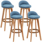 Nordic Wood Swivel Barstool Low Back Indoor Tall Stool with Upholstered Blue 4 Piece Set Clearhalo 'Bar Furniture' 'Bar Stools' 'bar_stools' 'furn' 'furn_bar_stools' 'furniture_bar_stools' 'Kitchen & Dining Furniture' 'kitchen&dining_furn' 'kitchen' 'kitchen_furn' Furniture' 4289931