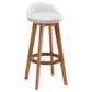 Nordic Wood Swivel Barstool Low Back Indoor Tall Stool with Upholstered Clearhalo 'Bar Furniture' 'Bar Stools' 'bar_stools' 'furn' 'furn_bar_stools' 'furniture_bar_stools' 'Kitchen & Dining Furniture' 'kitchen&dining_furn' 'kitchen' 'kitchen_furn' Furniture' 4289932
