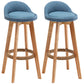 Nordic Wood Swivel Barstool Low Back Indoor Tall Stool with Upholstered Blue 2 Piece Set Clearhalo 'Bar Furniture' 'Bar Stools' 'bar_stools' 'furn' 'furn_bar_stools' 'furniture_bar_stools' 'Kitchen & Dining Furniture' 'kitchen&dining_furn' 'kitchen' 'kitchen_furn' Furniture' 4289935