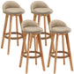 Nordic Wood Swivel Barstool Low Back Indoor Tall Stool with Upholstered Beige 4 Piece Set Clearhalo 'Bar Furniture' 'Bar Stools' 'bar_stools' 'furn' 'furn_bar_stools' 'furniture_bar_stools' 'Kitchen & Dining Furniture' 'kitchen&dining_furn' 'kitchen' 'kitchen_furn' Furniture' 4289937