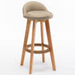 Nordic Wood Swivel Barstool Low Back Indoor Tall Stool with Upholstered Beige 1 Piece Clearhalo 'Bar Furniture' 'Bar Stools' 'bar_stools' 'furn' 'furn_bar_stools' 'furniture_bar_stools' 'Kitchen & Dining Furniture' 'kitchen&dining_furn' 'kitchen' 'kitchen_furn' Furniture' 4289938