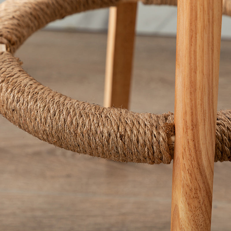 Nordic Wood Swivel Barstool Low Back Indoor Tall Stool with Upholstered Clearhalo 'Bar Furniture' 'Bar Stools' 'bar_stools' 'furn' 'furn_bar_stools' 'furniture_bar_stools' 'Kitchen & Dining Furniture' 'kitchen&dining_furn' 'kitchen' 'kitchen_furn' Furniture' 4289939