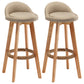 Nordic Wood Swivel Barstool Low Back Indoor Tall Stool with Upholstered Beige 2 Piece Set Clearhalo 'Bar Furniture' 'Bar Stools' 'bar_stools' 'furn' 'furn_bar_stools' 'furniture_bar_stools' 'Kitchen & Dining Furniture' 'kitchen&dining_furn' 'kitchen' 'kitchen_furn' Furniture' 4289940