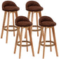 Nordic Wood Swivel Barstool Low Back Indoor Tall Stool with Upholstered Coffee 4 Piece Set Clearhalo 'Bar Furniture' 'Bar Stools' 'bar_stools' 'furn' 'furn_bar_stools' 'furniture_bar_stools' 'Kitchen & Dining Furniture' 'kitchen&dining_furn' 'kitchen' 'kitchen_furn' Furniture' 4289942