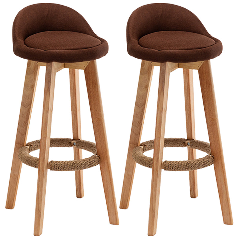 Nordic Wood Swivel Barstool Low Back Indoor Tall Stool with Upholstered Coffee 2 Piece Set Clearhalo 'Bar Furniture' 'Bar Stools' 'bar_stools' 'furn' 'furn_bar_stools' 'furniture_bar_stools' 'Kitchen & Dining Furniture' 'kitchen&dining_furn' 'kitchen' 'kitchen_furn' Furniture' 4289945
