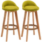 Nordic Wood Swivel Barstool Low Back Indoor Tall Stool with Upholstered Green 2 Piece Set Clearhalo 'Bar Furniture' 'Bar Stools' 'bar_stools' 'furn' 'furn_bar_stools' 'furniture_bar_stools' 'Kitchen & Dining Furniture' 'kitchen&dining_furn' 'kitchen' 'kitchen_furn' Furniture' 4289948