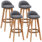 Nordic Wood Swivel Barstool Low Back Indoor Tall Stool with Upholstered Grey 4 Piece Set Clearhalo 'Bar Furniture' 'Bar Stools' 'bar_stools' 'furn' 'furn_bar_stools' 'furniture_bar_stools' 'Kitchen & Dining Furniture' 'kitchen&dining_furn' 'kitchen' 'kitchen_furn' Furniture' 4289949
