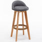 Nordic Wood Swivel Barstool Low Back Indoor Tall Stool with Upholstered Grey 1 Piece Clearhalo 'Bar Furniture' 'Bar Stools' 'bar_stools' 'furn' 'furn_bar_stools' 'furniture_bar_stools' 'Kitchen & Dining Furniture' 'kitchen&dining_furn' 'kitchen' 'kitchen_furn' Furniture' 4289950