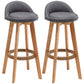 Nordic Wood Swivel Barstool Low Back Indoor Tall Stool with Upholstered Grey 2 Piece Set Clearhalo 'Bar Furniture' 'Bar Stools' 'bar_stools' 'furn' 'furn_bar_stools' 'furniture_bar_stools' 'Kitchen & Dining Furniture' 'kitchen&dining_furn' 'kitchen' 'kitchen_furn' Furniture' 4289951