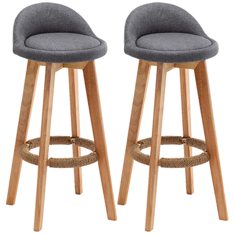 Nordic Wood Swivel Barstool Low Back Indoor Tall Stool with Upholstered Grey 2 Piece Set Clearhalo 'Bar Furniture' 'Bar Stools' 'bar_stools' 'furn' 'furn_bar_stools' 'furniture_bar_stools' 'Kitchen & Dining Furniture' 'kitchen&dining_furn' 'kitchen' 'kitchen_furn' Furniture' 4289951