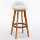 Nordic Wood Swivel Barstool Low Back Indoor Tall Stool with Upholstered White 1 Piece Clearhalo 'Bar Furniture' 'Bar Stools' 'bar_stools' 'furn' 'furn_bar_stools' 'furniture_bar_stools' 'Kitchen & Dining Furniture' 'kitchen&dining_furn' 'kitchen' 'kitchen_furn' Furniture' 4289953
