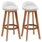 Nordic Wood Swivel Barstool Low Back Indoor Tall Stool with Upholstered White 2 Piece Set Clearhalo 'Bar Furniture' 'Bar Stools' 'bar_stools' 'furn' 'furn_bar_stools' 'furniture_bar_stools' 'Kitchen & Dining Furniture' 'kitchen&dining_furn' 'kitchen' 'kitchen_furn' Furniture' 4289954