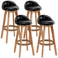 Nordic Wood Swivel Barstool Low Back Indoor Tall Stool with Upholstered Black 4 Piece Set Clearhalo 'Bar Furniture' 'Bar Stools' 'bar_stools' 'furn' 'furn_bar_stools' 'furniture_bar_stools' 'Kitchen & Dining Furniture' 'kitchen&dining_furn' 'kitchen' 'kitchen_furn' Furniture' 4289955
