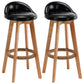 Nordic Wood Swivel Barstool Low Back Indoor Tall Stool with Upholstered Black 2 Piece Set Clearhalo 'Bar Furniture' 'Bar Stools' 'bar_stools' 'furn' 'furn_bar_stools' 'furniture_bar_stools' 'Kitchen & Dining Furniture' 'kitchen&dining_furn' 'kitchen' 'kitchen_furn' Furniture' 4289957