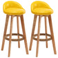 Nordic Wood Swivel Barstool Low Back Indoor Tall Stool with Upholstered Yellow 2 Piece Set Clearhalo 'Bar Furniture' 'Bar Stools' 'bar_stools' 'furn' 'furn_bar_stools' 'furniture_bar_stools' 'Kitchen & Dining Furniture' 'kitchen&dining_furn' 'kitchen' 'kitchen_furn' Furniture' 4289960