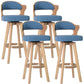 Nordic Wood Low Back Barstool Swivel Indoor Tall Stool with Upholstered Light Blue 4 Piece Set Clearhalo 'Bar Furniture' 'Bar Stools' 'bar_stools' 'furn' 'furn_bar_stools' 'furniture_bar_stools' 'Kitchen & Dining Furniture' 'kitchen&dining_furn' 'kitchen' 'kitchen_furn' Furniture' 4289981