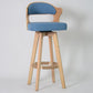 Nordic Wood Low Back Barstool Swivel Indoor Tall Stool with Upholstered Light Blue 1 Piece Clearhalo 'Bar Furniture' 'Bar Stools' 'bar_stools' 'furn' 'furn_bar_stools' 'furniture_bar_stools' 'Kitchen & Dining Furniture' 'kitchen&dining_furn' 'kitchen' 'kitchen_furn' Furniture' 4289982