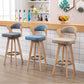Nordic Wood Low Back Barstool Swivel Indoor Tall Stool with Upholstered Clearhalo 'Bar Furniture' 'Bar Stools' 'bar_stools' 'furn' 'furn_bar_stools' 'furniture_bar_stools' 'Kitchen & Dining Furniture' 'kitchen&dining_furn' 'kitchen' 'kitchen_furn' Furniture' 4289984