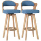 Nordic Wood Low Back Barstool Swivel Indoor Tall Stool with Upholstered Light Blue 2 Piece Set Clearhalo 'Bar Furniture' 'Bar Stools' 'bar_stools' 'furn' 'furn_bar_stools' 'furniture_bar_stools' 'Kitchen & Dining Furniture' 'kitchen&dining_furn' 'kitchen' 'kitchen_furn' Furniture' 4289985
