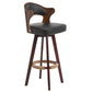 Nordic Wood Low Back Barstool Swivel Indoor Tall Stool with Upholstered Textured Black 1 Piece Clearhalo 'Bar Furniture' 'Bar Stools' 'bar_stools' 'furn' 'furn_bar_stools' 'furniture_bar_stools' 'Kitchen & Dining Furniture' 'kitchen&dining_furn' 'kitchen' 'kitchen_furn' Furniture' 4289988