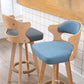 Nordic Wood Low Back Barstool Swivel Indoor Tall Stool with Upholstered Clearhalo 'Bar Furniture' 'Bar Stools' 'bar_stools' 'furn' 'furn_bar_stools' 'furniture_bar_stools' 'Kitchen & Dining Furniture' 'kitchen&dining_furn' 'kitchen' 'kitchen_furn' Furniture' 4289991