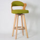 Nordic Wood Low Back Barstool Swivel Indoor Tall Stool with Upholstered Green 1 Piece Clearhalo 'Bar Furniture' 'Bar Stools' 'bar_stools' 'furn' 'furn_bar_stools' 'furniture_bar_stools' 'Kitchen & Dining Furniture' 'kitchen&dining_furn' 'kitchen' 'kitchen_furn' Furniture' 4289994