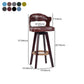 Nordic Wood Low Back Barstool Swivel Indoor Tall Stool with Upholstered Clearhalo 'Bar Furniture' 'Bar Stools' 'bar_stools' 'furn' 'furn_bar_stools' 'furniture_bar_stools' 'Kitchen & Dining Furniture' 'kitchen&dining_furn' 'kitchen' 'kitchen_furn' Furniture' 4290008