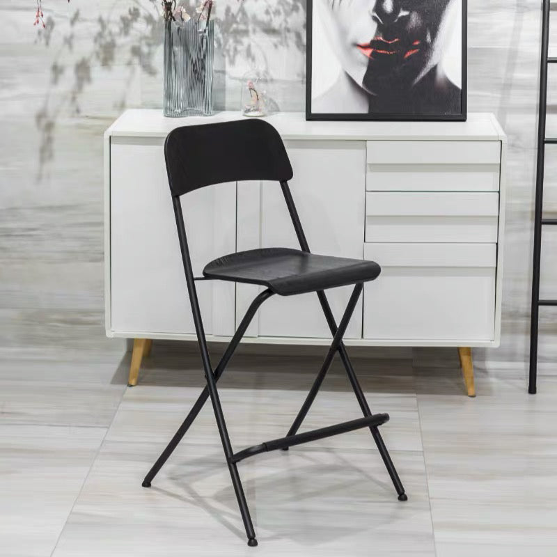 Nordic Steel Simple Folding Barstool 29" H Birch Tall Stool, 1 Piece Clearhalo 'Bar Furniture' 'Bar Stools' 'bar_stools' 'furn' 'furn_bar_stools' 'furniture_bar_stools' 'Kitchen & Dining Furniture' 'kitchen&dining_furn' 'kitchen' 'kitchen_furn' Furniture' 4290033