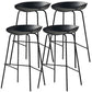 Scandinavian Metal Black Counter Stools Bucket Seat Bar Stools with Footrest Textured Black 4 Piece Set Clearhalo 'Bar Furniture' 'Bar Stools' 'bar_stools' 'furn' 'furn_bar_stools' 'furniture_bar_stools' 'Kitchen & Dining Furniture' 'kitchen&dining_furn' 'kitchen' 'kitchen_furn' Furniture' 4290053