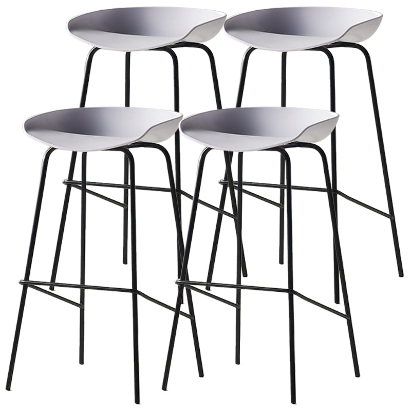 Scandinavian Metal Black Counter Stools Bucket Seat Bar Stools with Footrest White 4 Piece Set Clearhalo 'Bar Furniture' 'Bar Stools' 'bar_stools' 'furn' 'furn_bar_stools' 'furniture_bar_stools' 'Kitchen & Dining Furniture' 'kitchen&dining_furn' 'kitchen' 'kitchen_furn' Furniture' 4290065