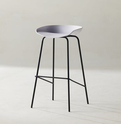 Scandinavian Metal Black Counter Stools Bucket Seat Bar Stools with Footrest White 1 Piece Clearhalo 'Bar Furniture' 'Bar Stools' 'bar_stools' 'furn' 'furn_bar_stools' 'furniture_bar_stools' 'Kitchen & Dining Furniture' 'kitchen&dining_furn' 'kitchen' 'kitchen_furn' Furniture' 4290066