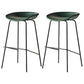 Scandinavian Metal Black Counter Stools Bucket Seat Bar Stools with Footrest Blackish Green 2 Piece Set Clearhalo 'Bar Furniture' 'Bar Stools' 'bar_stools' 'furn' 'furn_bar_stools' 'furniture_bar_stools' 'Kitchen & Dining Furniture' 'kitchen&dining_furn' 'kitchen' 'kitchen_furn' Furniture' 4290072