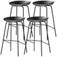 Scandinavian Metal Black Counter Stools Bucket Seat Bar Stools with Footrest Light Gray 4 Piece Set Clearhalo 'Bar Furniture' 'Bar Stools' 'bar_stools' 'furn' 'furn_bar_stools' 'furniture_bar_stools' 'Kitchen & Dining Furniture' 'kitchen&dining_furn' 'kitchen' 'kitchen_furn' Furniture' 4290076