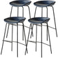 Scandinavian Metal Black Counter Stools Bucket Seat Bar Stools with Footrest Blue 4 Piece Set Clearhalo 'Bar Furniture' 'Bar Stools' 'bar_stools' 'furn' 'furn_bar_stools' 'furniture_bar_stools' 'Kitchen & Dining Furniture' 'kitchen&dining_furn' 'kitchen' 'kitchen_furn' Furniture' 4290079