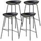 Scandinavian Metal Black Counter Stools Bucket Seat Bar Stools with Footrest Black 4 Piece Set Clearhalo 'Bar Furniture' 'Bar Stools' 'bar_stools' 'furn' 'furn_bar_stools' 'furniture_bar_stools' 'Kitchen & Dining Furniture' 'kitchen&dining_furn' 'kitchen' 'kitchen_furn' Furniture' 4290082