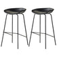 Scandinavian Metal Black Counter Stools Bucket Seat Bar Stools with Footrest Black 2 Piece Set Clearhalo 'Bar Furniture' 'Bar Stools' 'bar_stools' 'furn' 'furn_bar_stools' 'furniture_bar_stools' 'Kitchen & Dining Furniture' 'kitchen&dining_furn' 'kitchen' 'kitchen_furn' Furniture' 4290084