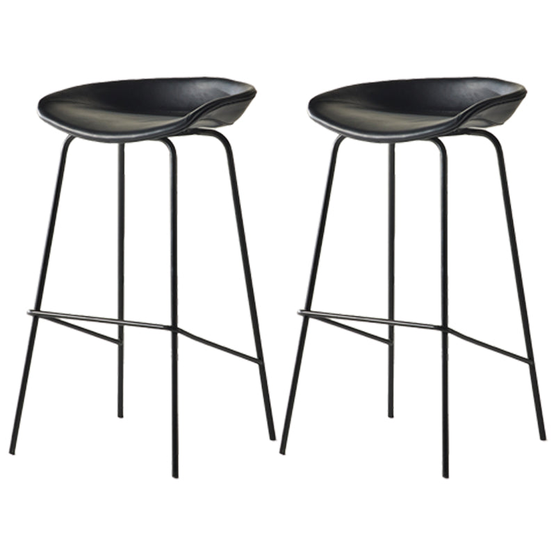 Scandinavian Metal Black Counter Stools Bucket Seat Bar Stools with Footrest Black 2 Piece Set Clearhalo 'Bar Furniture' 'Bar Stools' 'bar_stools' 'furn' 'furn_bar_stools' 'furniture_bar_stools' 'Kitchen & Dining Furniture' 'kitchen&dining_furn' 'kitchen' 'kitchen_furn' Furniture' 4290084