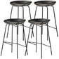 Scandinavian Metal Black Counter Stools Bucket Seat Bar Stools with Footrest Grey 4 Piece Set Clearhalo 'Bar Furniture' 'Bar Stools' 'bar_stools' 'furn' 'furn_bar_stools' 'furniture_bar_stools' 'Kitchen & Dining Furniture' 'kitchen&dining_furn' 'kitchen' 'kitchen_furn' Furniture' 4290085
