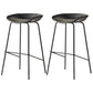 Scandinavian Metal Black Counter Stools Bucket Seat Bar Stools with Footrest Grey 2 Piece Set Clearhalo 'Bar Furniture' 'Bar Stools' 'bar_stools' 'furn' 'furn_bar_stools' 'furniture_bar_stools' 'Kitchen & Dining Furniture' 'kitchen&dining_furn' 'kitchen' 'kitchen_furn' Furniture' 4290087