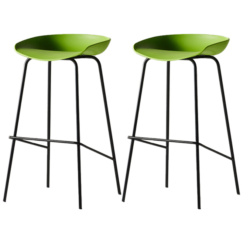Scandinavian Metal Black Counter Stools Bucket Seat Bar Stools with Footrest Green 2 Piece Set Clearhalo 'Bar Furniture' 'Bar Stools' 'bar_stools' 'furn' 'furn_bar_stools' 'furniture_bar_stools' 'Kitchen & Dining Furniture' 'kitchen&dining_furn' 'kitchen' 'kitchen_furn' Furniture' 4290090