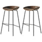 Scandinavian Metal Black Counter Stools Bucket Seat Bar Stools with Footrest Brown 2 Piece Set Clearhalo 'Bar Furniture' 'Bar Stools' 'bar_stools' 'furn' 'furn_bar_stools' 'furniture_bar_stools' 'Kitchen & Dining Furniture' 'kitchen&dining_furn' 'kitchen' 'kitchen_furn' Furniture' 4290093