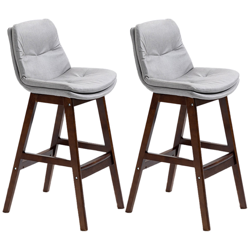 Scandinavian Wood Upholstered Counter Stools Low Back Bar Stools with Footrest Grey Brown 2 Piece Set Clearhalo 'Bar Furniture' 'Bar Stools' 'bar_stools' 'furn' 'furn_bar_stools' 'furniture_bar_stools' 'Kitchen & Dining Furniture' 'kitchen&dining_furn' 'kitchen' 'kitchen_furn' Furniture' 4290103