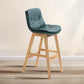 Scandinavian Wood Upholstered Counter Stools Low Back Bar Stools with Footrest Green Wood 1 Piece Clearhalo 'Bar Furniture' 'Bar Stools' 'bar_stools' 'furn' 'furn_bar_stools' 'furniture_bar_stools' 'Kitchen & Dining Furniture' 'kitchen&dining_furn' 'kitchen' 'kitchen_furn' Furniture' 4290112