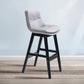 Scandinavian Wood Upholstered Counter Stools Low Back Bar Stools with Footrest Grey Black 1 Piece Clearhalo 'Bar Furniture' 'Bar Stools' 'bar_stools' 'furn' 'furn_bar_stools' 'furniture_bar_stools' 'Kitchen & Dining Furniture' 'kitchen&dining_furn' 'kitchen' 'kitchen_furn' Furniture' 4290120