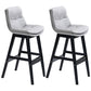 Scandinavian Wood Upholstered Counter Stools Low Back Bar Stools with Footrest Grey Black 2 Piece Set Clearhalo 'Bar Furniture' 'Bar Stools' 'bar_stools' 'furn' 'furn_bar_stools' 'furniture_bar_stools' 'Kitchen & Dining Furniture' 'kitchen&dining_furn' 'kitchen' 'kitchen_furn' Furniture' 4290121
