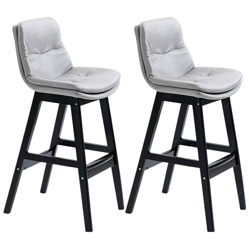 Scandinavian Wood Upholstered Counter Stools Low Back Bar Stools with Footrest Grey Black 2 Piece Set Clearhalo 'Bar Furniture' 'Bar Stools' 'bar_stools' 'furn' 'furn_bar_stools' 'furniture_bar_stools' 'Kitchen & Dining Furniture' 'kitchen&dining_furn' 'kitchen' 'kitchen_furn' Furniture' 4290121